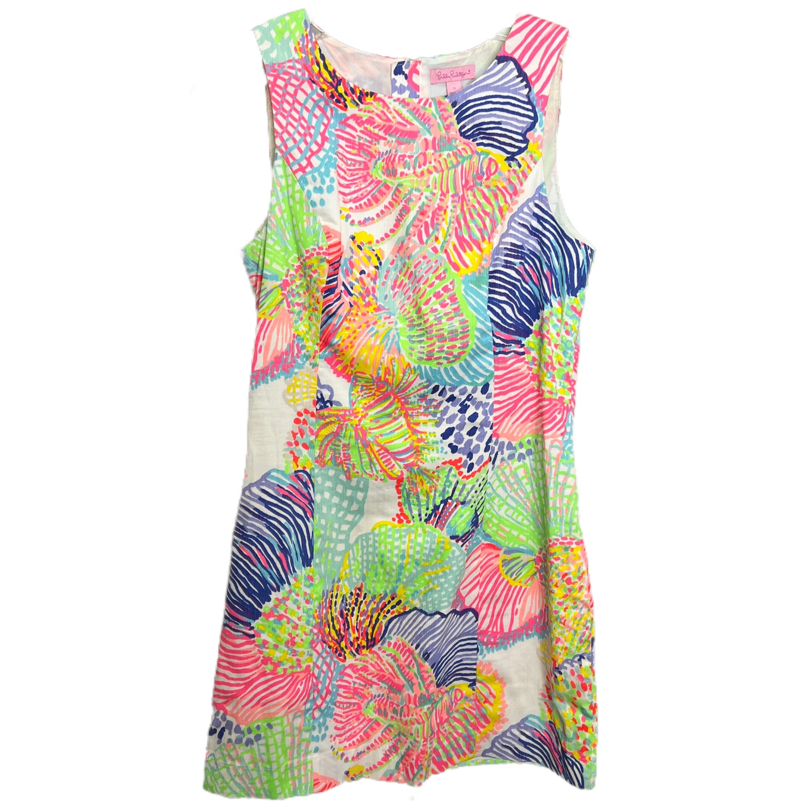 Lilly Pulitzer Mila Shift Dress Women's Pink Multicolor Shell Sleeveless Size 4